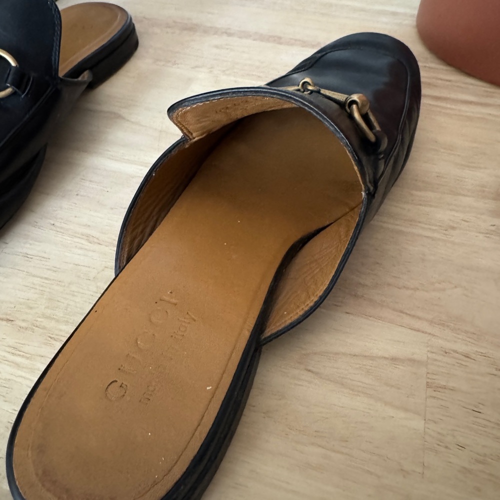 Gucci Black Horsebit Leather Mules - Picture 3 of 9